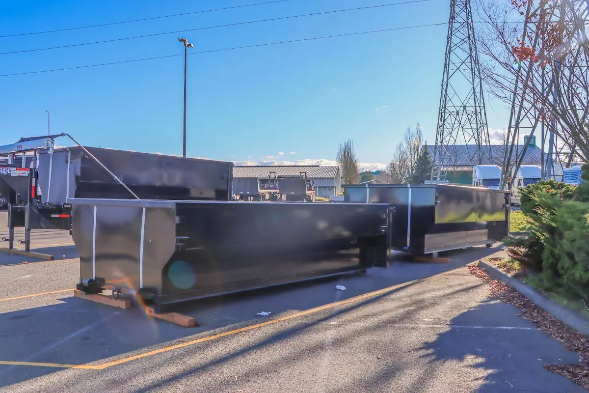 Roll-off dumpster ready for waste disposal at job site for Roofing Dumpster Rental in Melrose Park